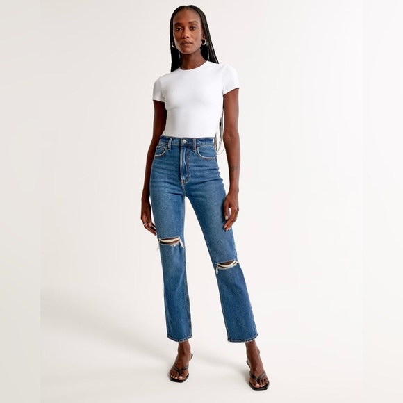 Abercrombie & Fitch Denim - Abercrombie & Fitch The Ankle Straight Ultra High Rise Jeans